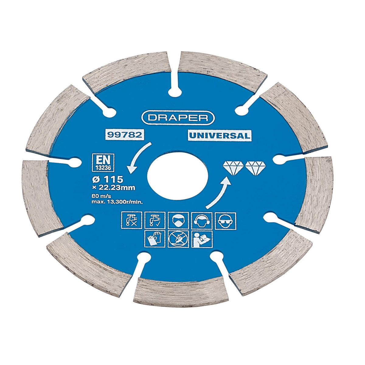 Draper Segmented Diamond Blade, 115mm Model No. DBS1
