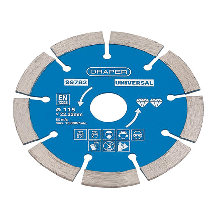 Draper Segmented Diamond Blade, 115mm Model No. DBS1