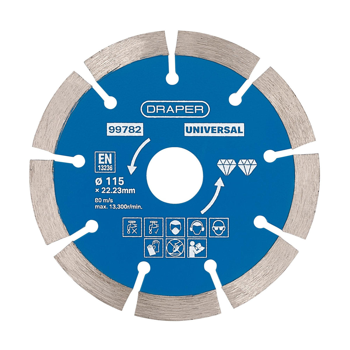 Draper Segmented Diamond Blade, 115mm Model No. DBS1