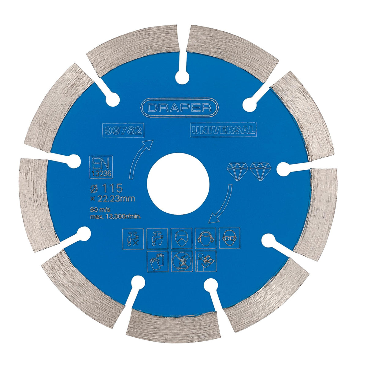 Draper Segmented Diamond Blade, 115mm Model No. DBS1