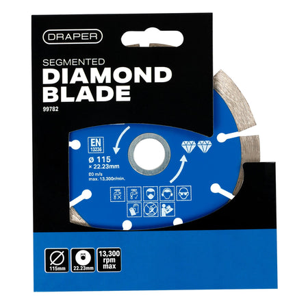 Draper Segmented Diamond Blade, 115mm Model No. DBS1