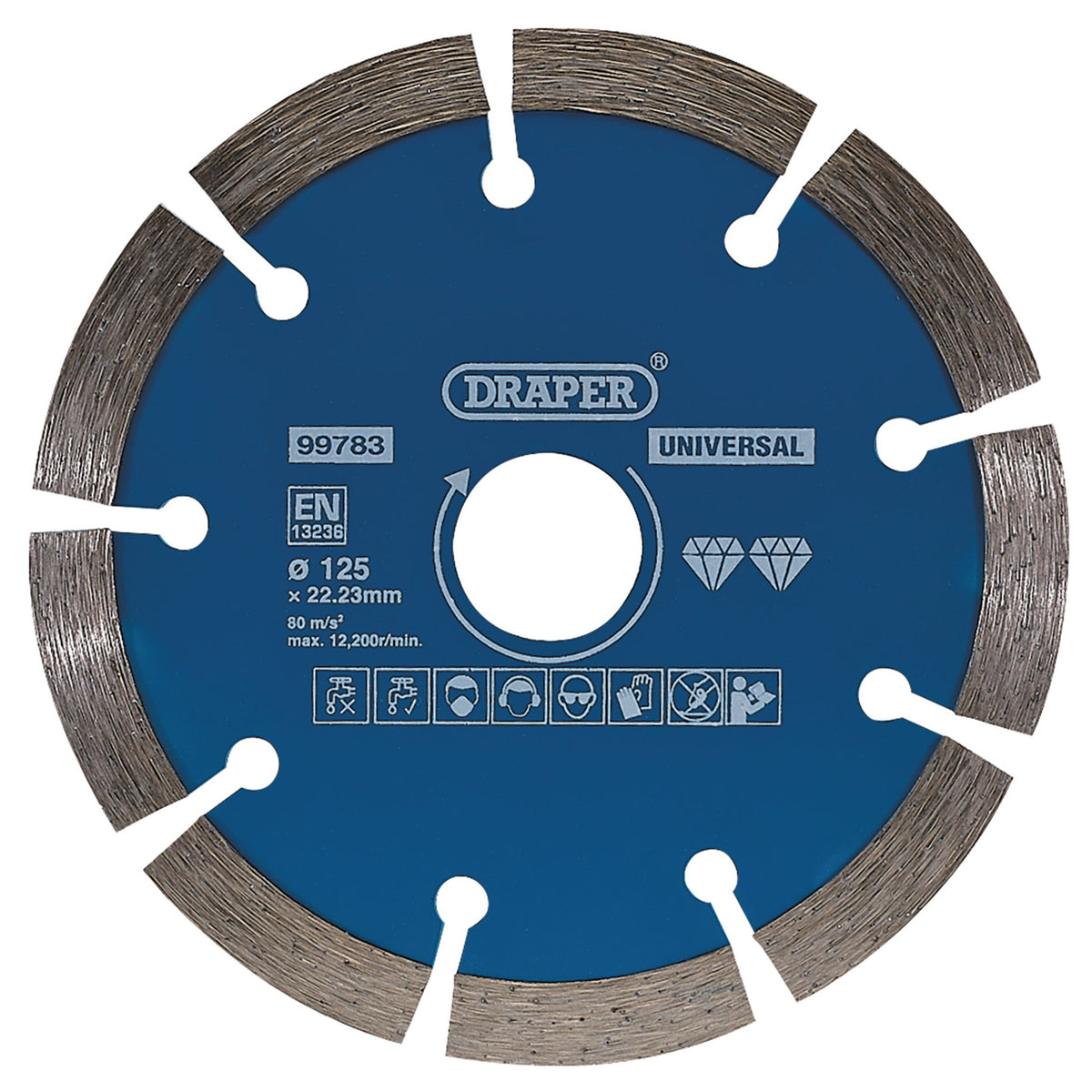 Draper Segmented Diamond Blade, 125mm Model No. DBS2