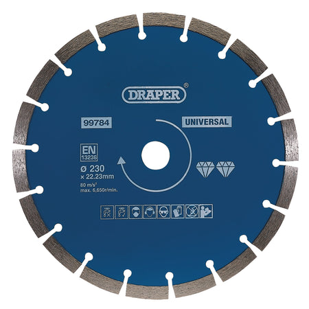 Draper Segmented Diamond Blade, 230mm Model No. DBS3