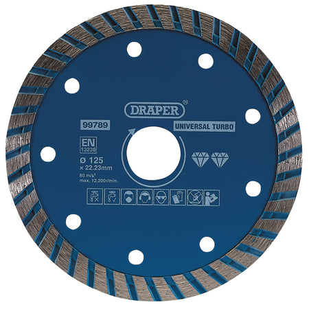 Draper Turbo Diamond Blade, 125mm Model No. DBT2