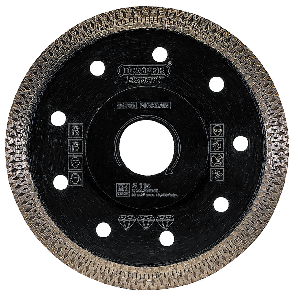 Draper Turbo-X Porcelain Diamond Blade (115mm) Model No. DBX1