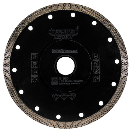 Draper Turbo-X Porcelain Diamond Blade (180mm) Model No. DBX2