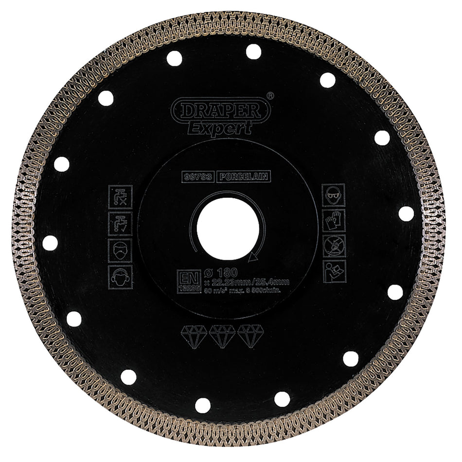 Draper Turbo-X Porcelain Diamond Blade (180mm) Model No. DBX2