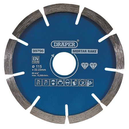 Draper Mortar Raking Diamond Blade (115mm) Model No. DBM1