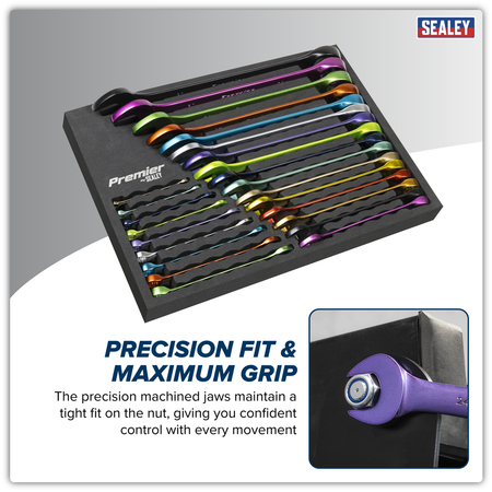 Sealey Premier Multi-Coloured Combination Spanner Set 25pc Model No-AK63268