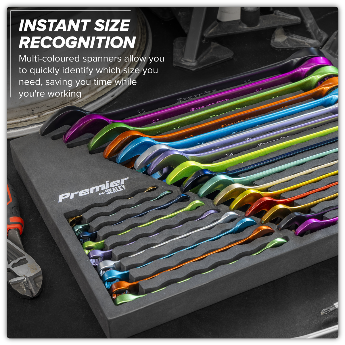 Sealey Premier Multi-Coloured Combination Spanner Set 25pc Model No-AK63268