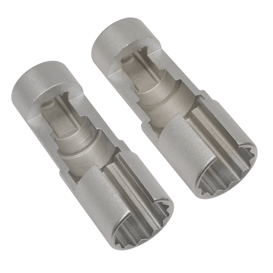 Sealey Slim Profile Diesel Piezo Injector Pipe Sockets 3/8"Sq Drive 17 & 18mm 2pc Model No-AK6902