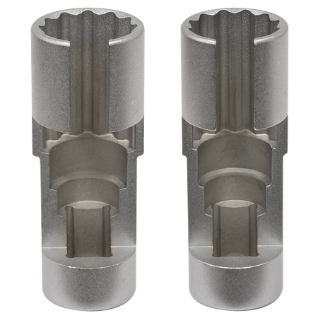 Sealey Slim Profile Diesel Piezo Injector Pipe Sockets 3/8"Sq Drive 17 & 18mm 2pc Model No-AK6902