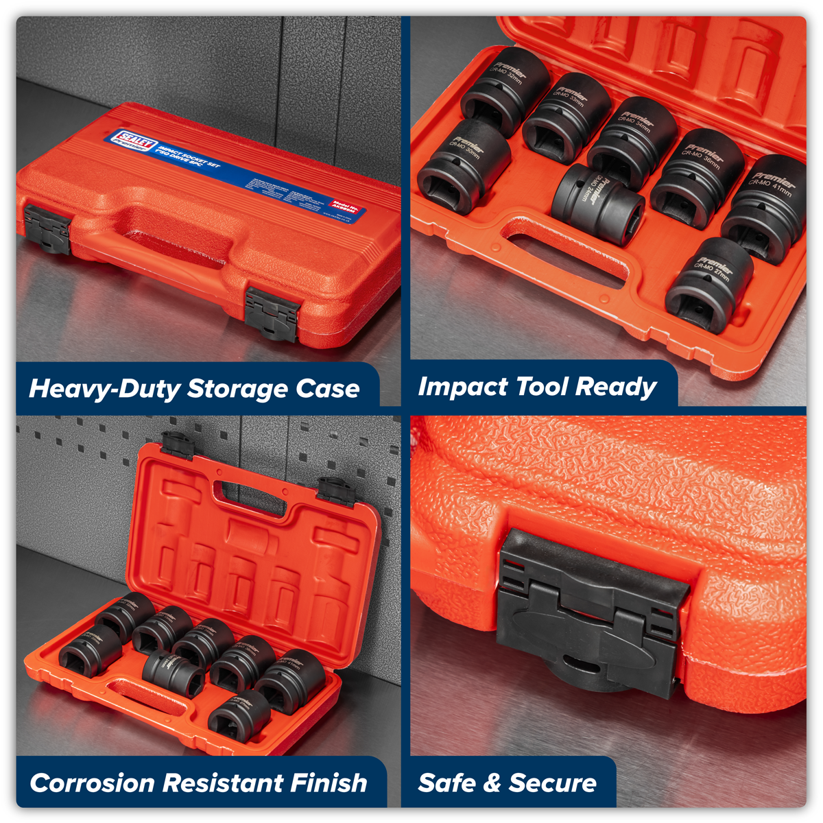 Sealey Premier Impact Socket Set 1"Sq Drive 8pc Model No-AK889M