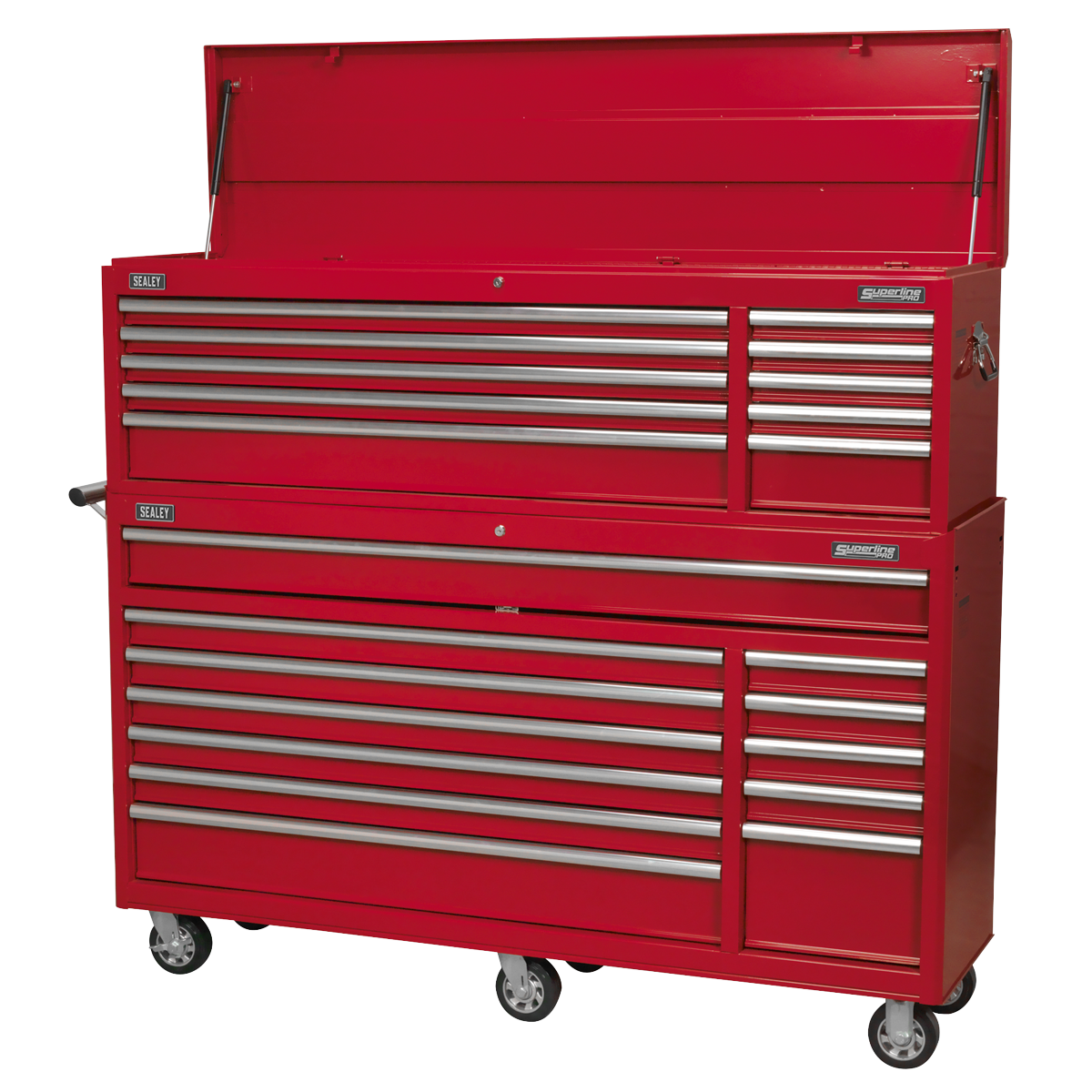 Sealey Topchest & Rollcab Combination 23 Drawer with Ball-Bearing Slides - Red Model No-AP66COMBO2