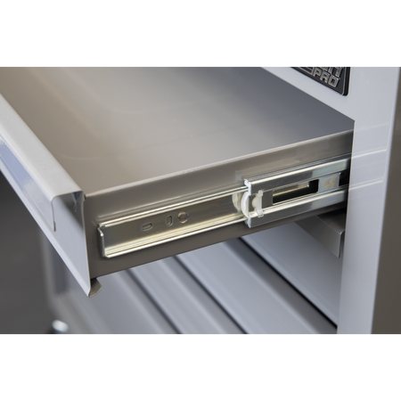Sealey American PRO® Mobile Workstation with Wooden Worktop 5 Drawer - Grey Model No-APMWS1G