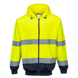 Hi-Vis 2-Tone Zip Front Hoodie - Style PW- B317