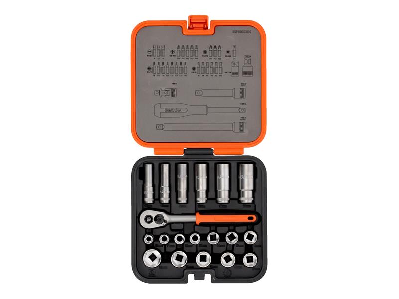 S51MC3H 3/8in Drive Standard and Deep Socket & 1/4in Bit Set, 51 Piece