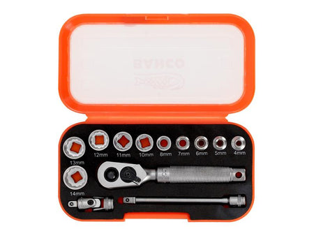SBS13MC10.5 1/4in Drive Socket Set, 13 Piece