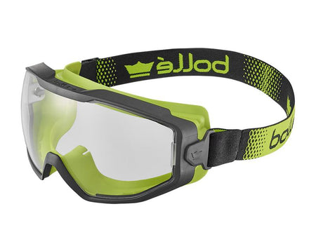 Spectrum Platinum Clear Sealed Safety Googles, Black/Green