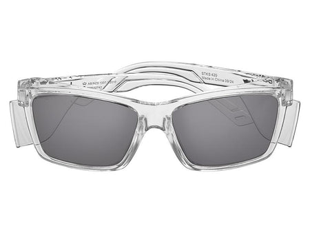 STKS 420 Crystal Frame Safety Glasses - Smoke