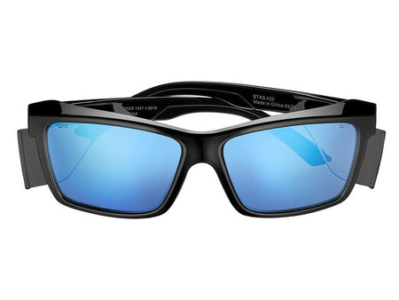 STKS 420 Black Gloss Frame Safety Glasses - Flash
