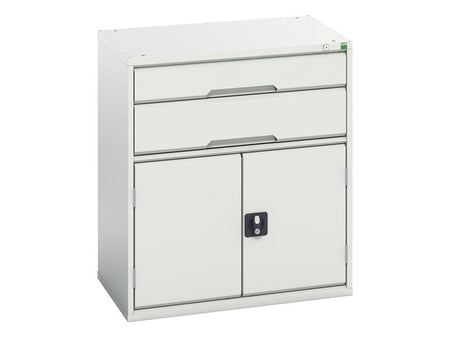 Verso 2 Drawer + Cupboard 900 x 800mm Light Grey