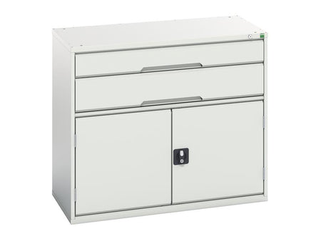 Verso 2 Drawer + Cupboard 900 x 1050mm Light Grey