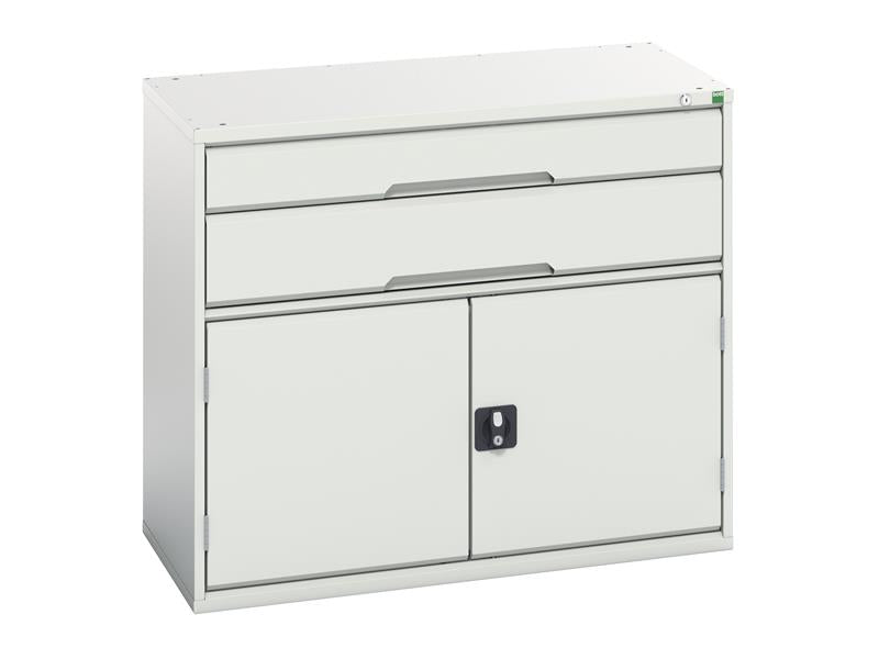 Verso 2 Drawer + Cupboard 900 x 1050mm Light Grey