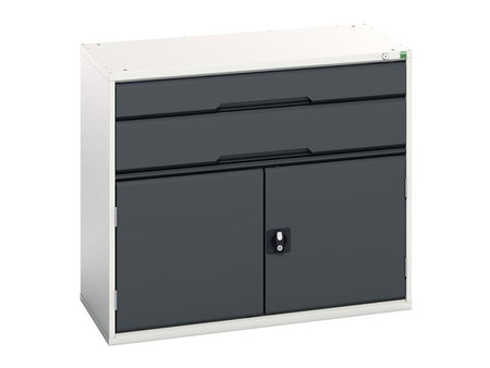 Verso 2 Drawer + Cupboard 900 x 1050mm Anthracite Grey
