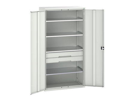 Verso Kitted Cupboard 4 Shelf + 2 Drawer 1050 x 2000mm Light Grey