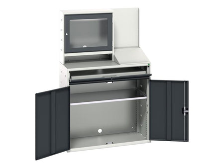 Verso Computer Cupboard 1050 x 550 x 1650mm Anthracite Grey