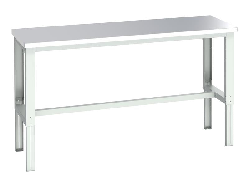 Cubio Adjustable Bench, Stainless Steel Clad Top 2000 x 750mm