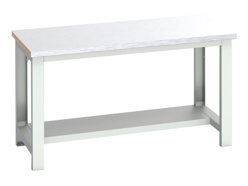 Cubio Bench with Half Shelf, Steel Clad Top 1500 x 750mm