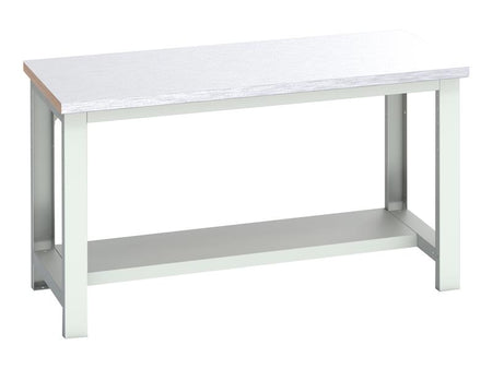 Cubio Bench with Half Shelf, Steel Clad Top 1500 x 750mm