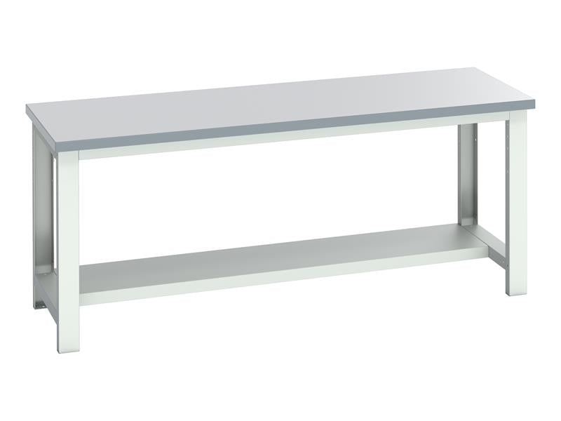 Cubio Bench with Half Shelf, Laminate Clad Top 2000 x 750mm