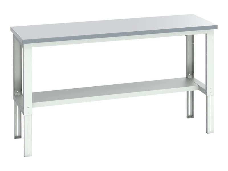 Cubio Adjustable Bench with Half Shelf, Laminate Top 2000 x 750mm