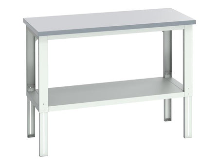 Cubio Adjustable Bench with Shelf, Laminate Top 1500 x 750mm