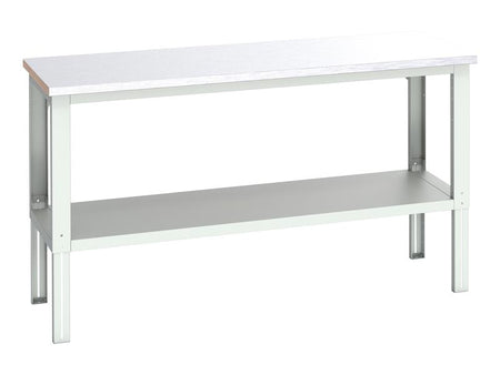 Cubio Adjustable Bench with Shelf, Steel Clad Top 2000 x 750mm