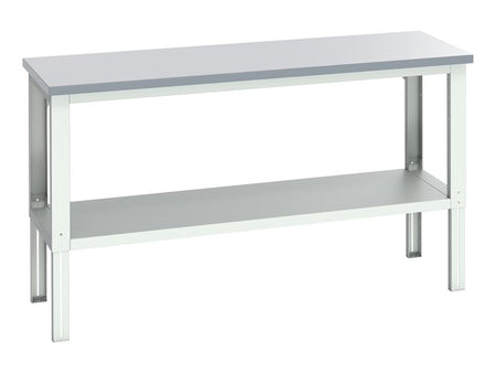 Cubio Adjustable Bench with Shelf, Laminate Top 2000 x 750mm