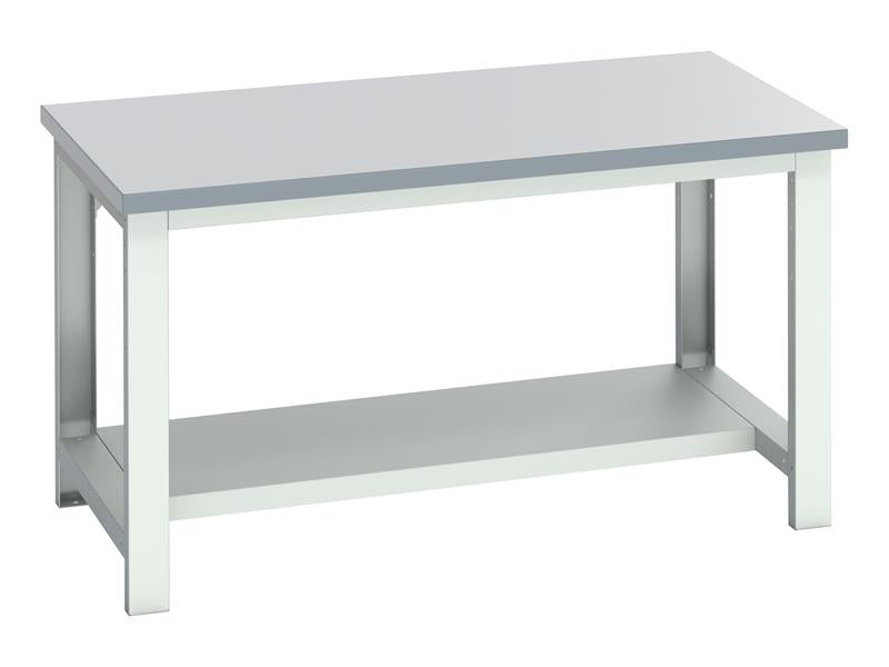 Cubio Bench with Half Shelf, Laminate Top 1500 x 900mm