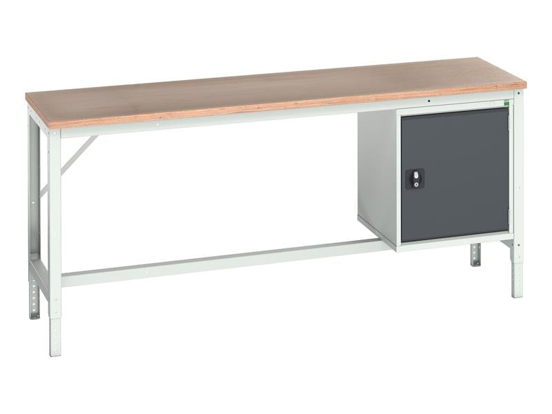 Verso Bench with Cupboard, mpx Top 2000 x 600mm