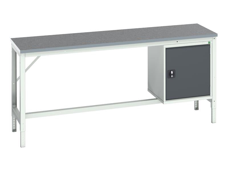 Verso Bench with Cupboard, Lino Top 2000 x 600mm