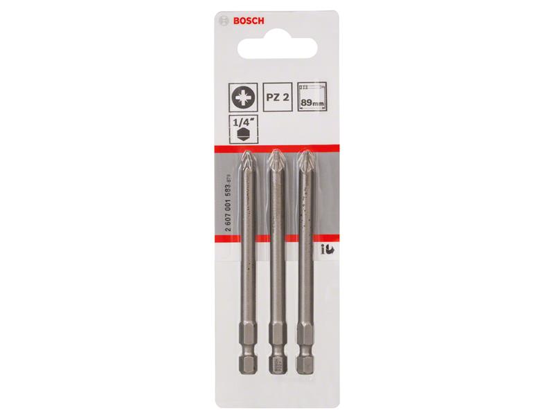 Extra Hard Screwdriver Bit PZ2 x 89mm Pack of 3