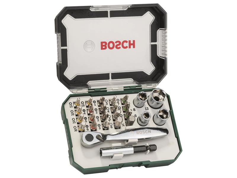 Screwdriver Bit and Ratchet Set, 26 Piece