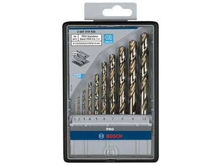 PRO Stainless Steel HSS-Co Twist Drill Bit Set, 10 Piece