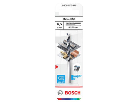 Metal HSS Twist Drill Bit 4.5 x 47 x 80mm