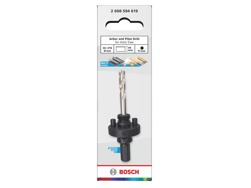 Holesaw Arbor and Pilot Drill, 32-210mm