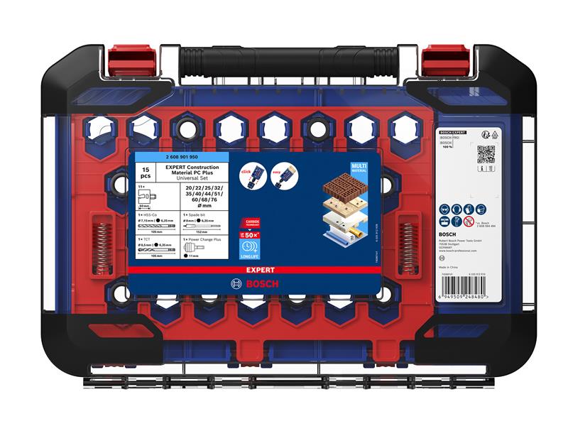 EXPERT Construction Material PC Plus Universal Hole Saw Set, 15 Piece