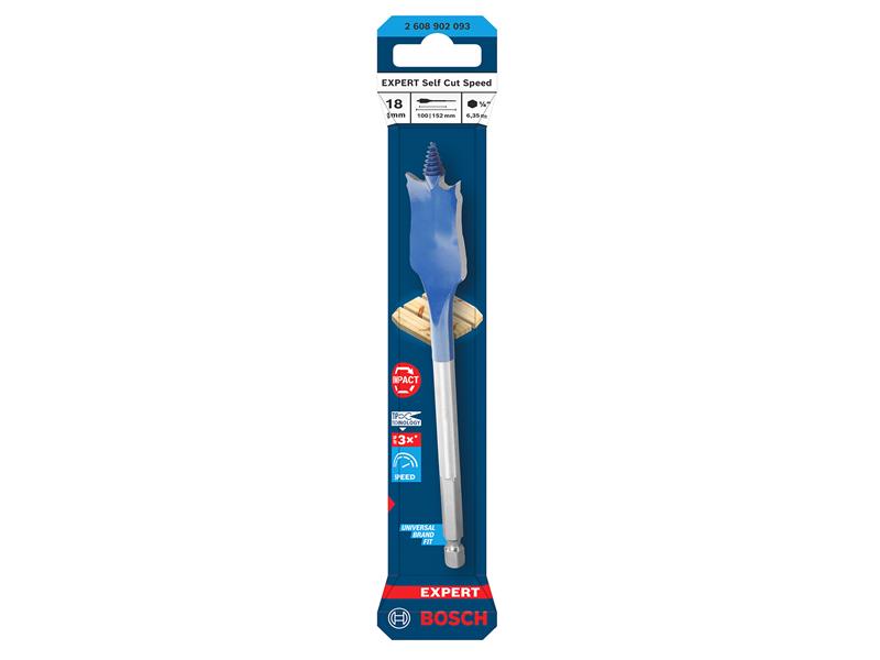 EXPERT Self Cut Speed Spade Drill Bit 18 x 100 x 152mm