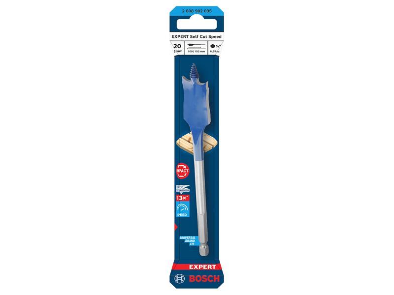 EXPERT Self Cut Speed Spade Drill Bit 20 x 100 x 152mm